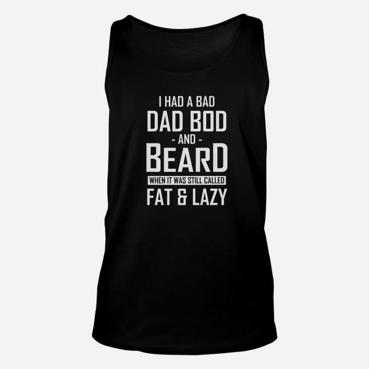 Mens Beard Dad Bod Funny Dad Bod And Beard Unisex Tank Top