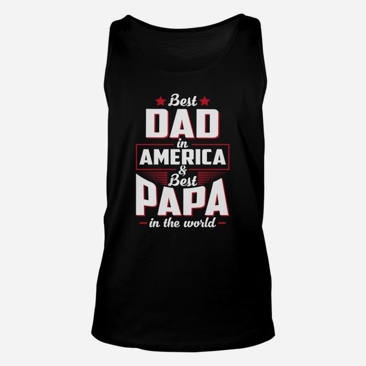 Mens Best Dad In America Best Papa In The World Unisex Tank Top