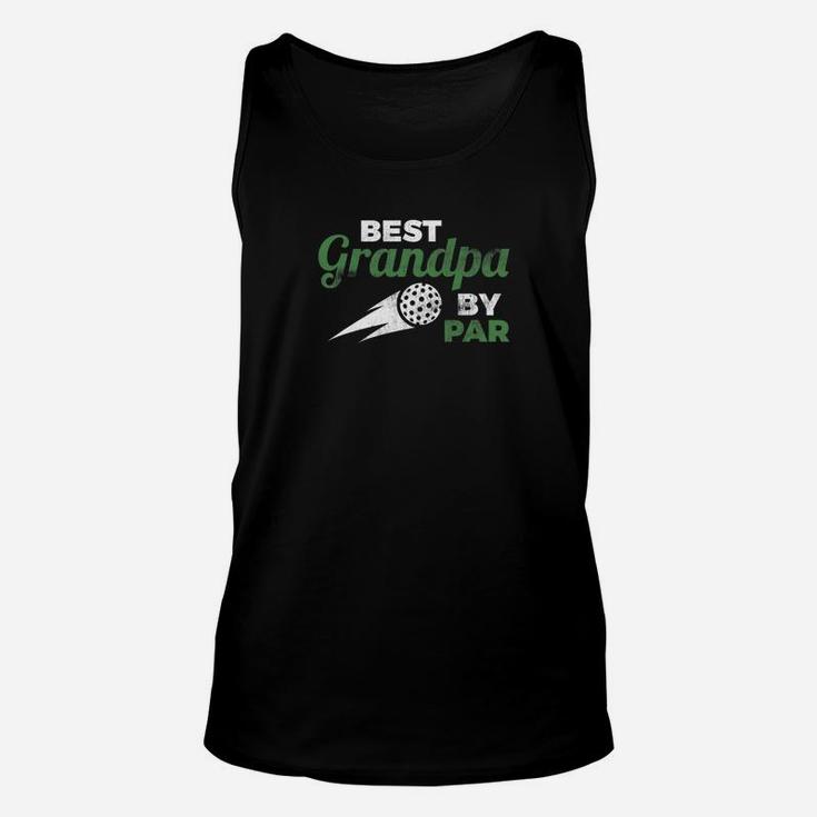 Mens Best Grandpa By Par Gofing Distressed Fathers Day Premium Unisex Tank Top