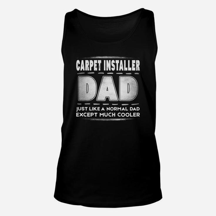 Mens Carpet Installer Dad Is Cooler Promoted To Daddy Unisex Tank Top