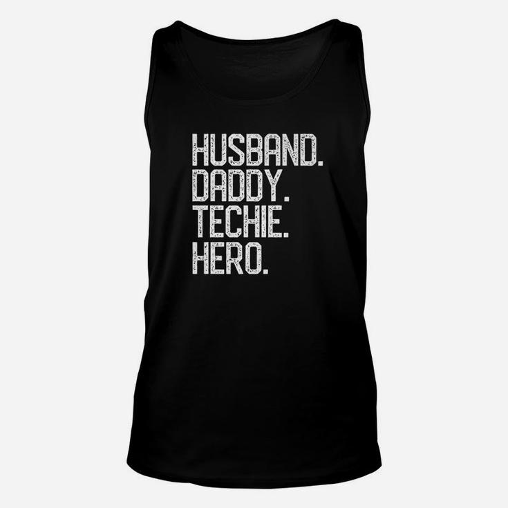 Mens Christmas Gift For Men Husband Daddy Techie Hero Dad Unisex Tank Top
