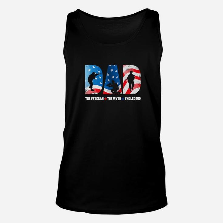 Mens Dad The Veteran The Myth The Legend Cool Soldier Gift Unisex Tank Top