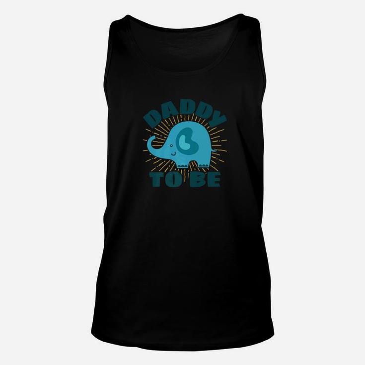 Mens Daddy To Be Elephant Blue Baby Shower Gender Reveal Unisex Tank Top
