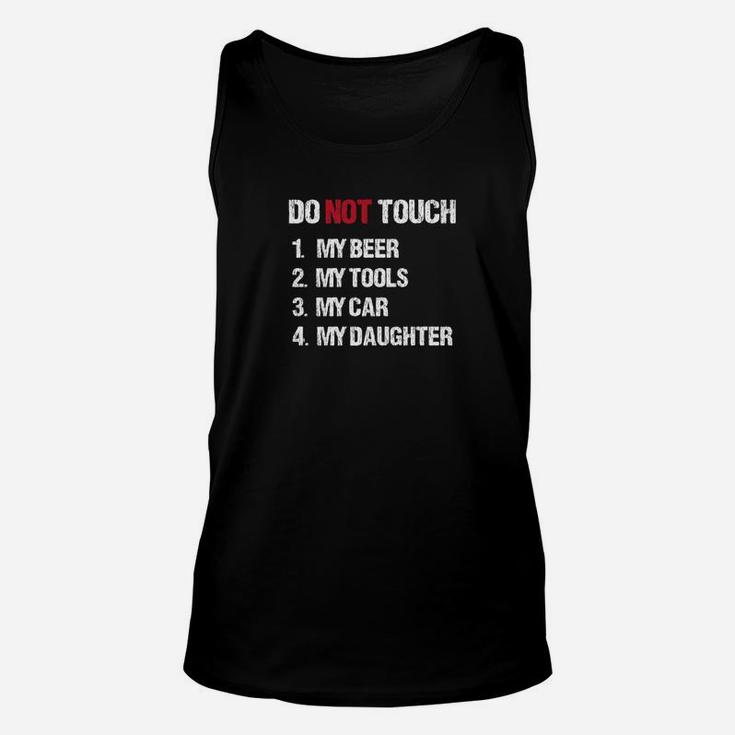Mens Do Not Touch My Daughter Funny Fathers Day Celebration Gift Premium Unisex Tank Top