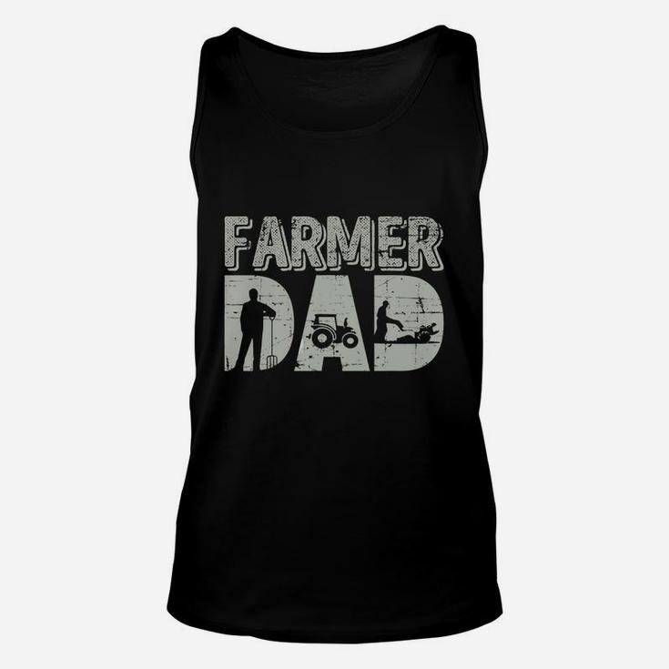 Mens Farmer Dad Shirt Farm Farming Fathers Day Gift Tractor Unisex Tank Top