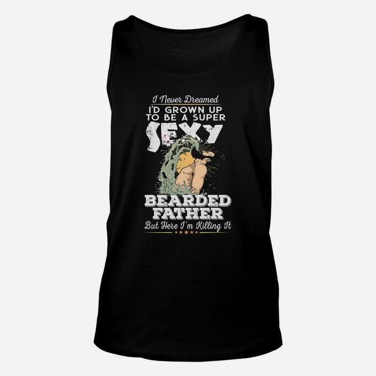 Mens Father Bearded Beard Dad, dad birthday gifts Unisex Tank Top