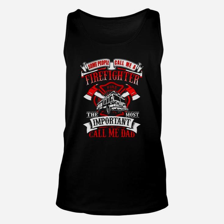 Mens Firefighter Dad Fathers Day Gift For Fireman T Shirt Unisex Tank Top