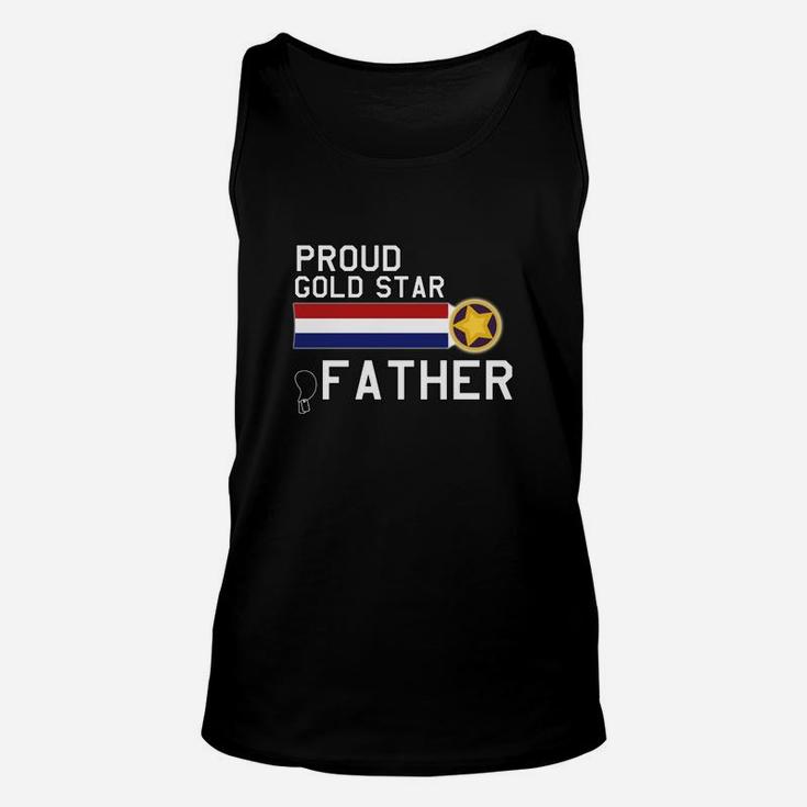 Mens Gold Star Father Proud Military Family Unisex Tank Top