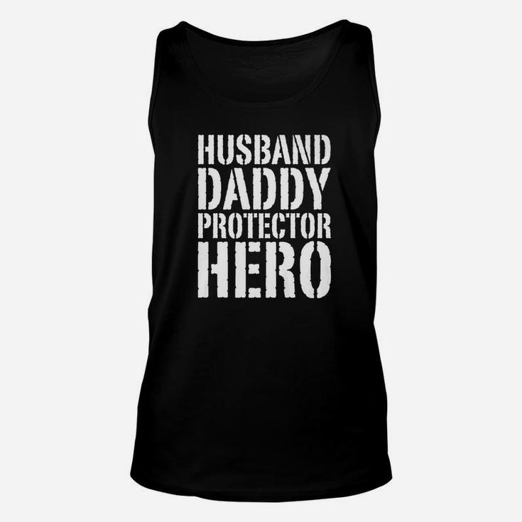 Mens Husband Daddy Protector Hero Fathers Day Shirt Unisex Tank Top