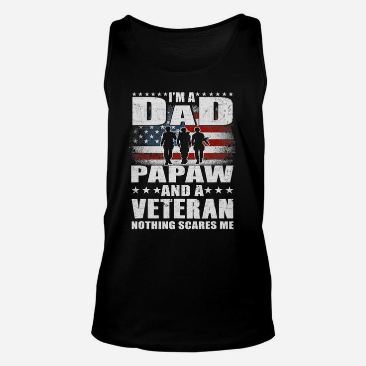 Mens I Am A Dad A Papaw And A VeteranShirt Fathers Day Gift Unisex Tank Top