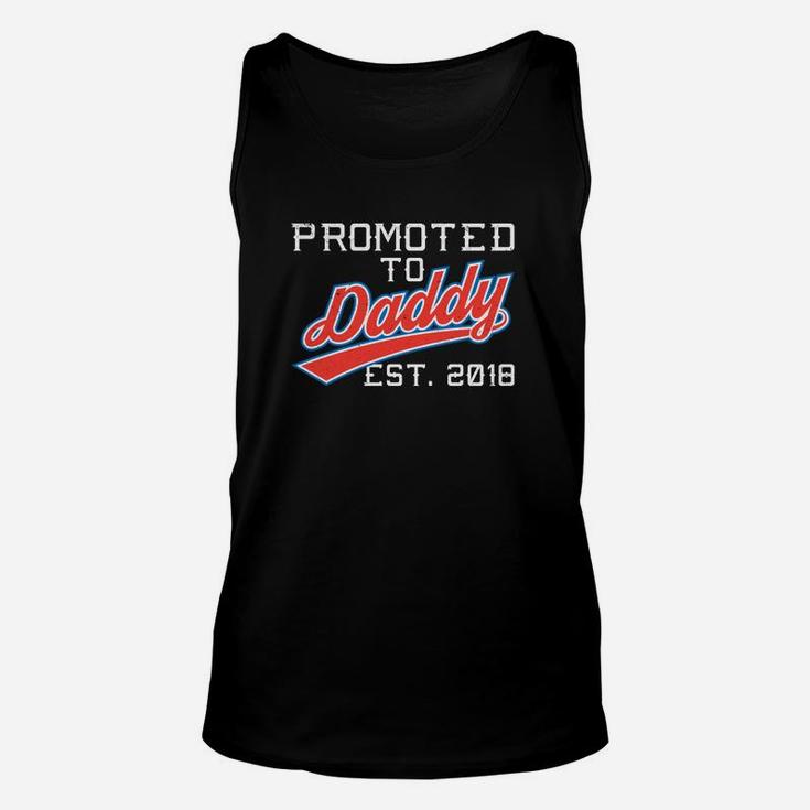 Mens Mens Promoted To Daddy Est 2018 New Dad Gift Unisex Tank Top