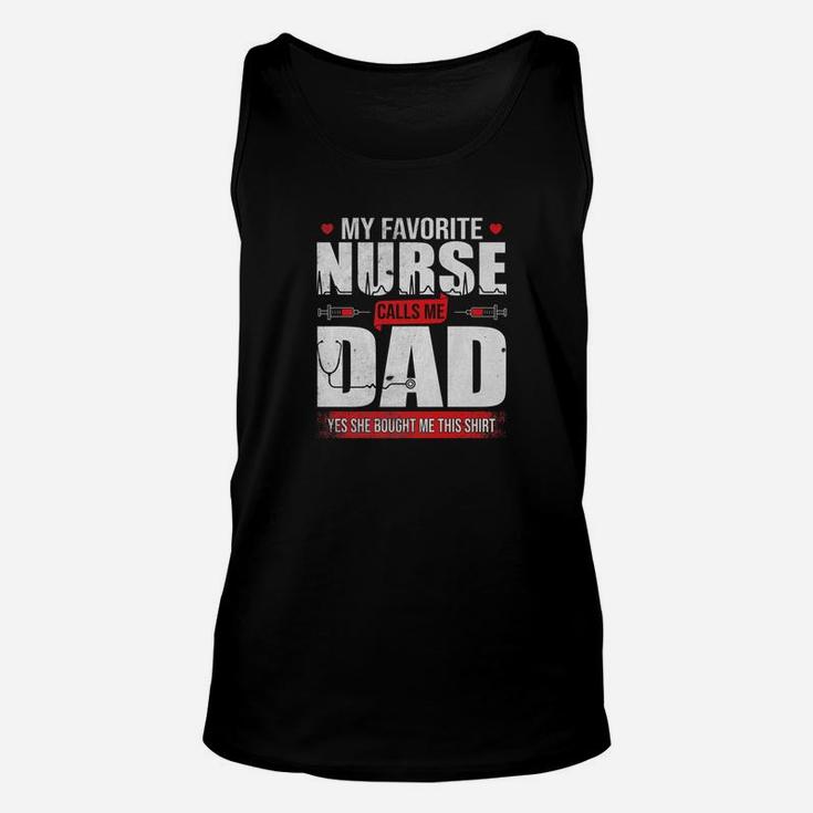 Mens My Favorite Nurse Calls Me Dad Fathers Day Gifts Premium Unisex Tank Top