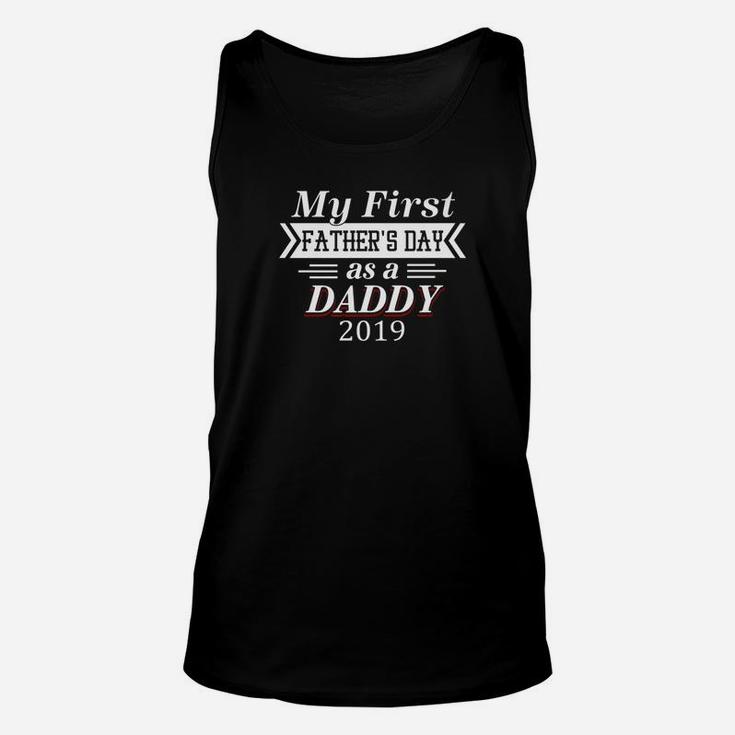 Mens My First Fathers Day As A Daddy For Fathers Day Premium Unisex Tank Top