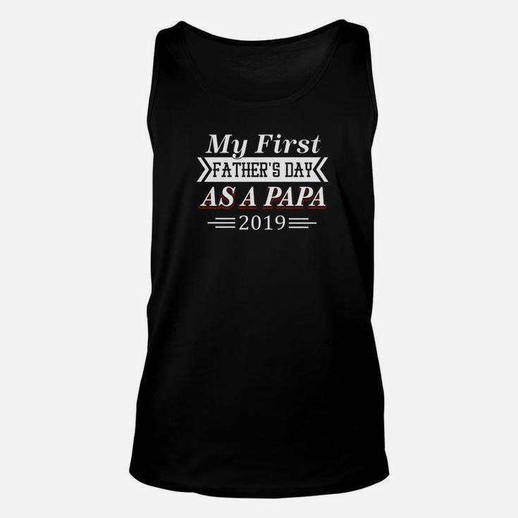 Mens My First Fathers Day As A Papa For Fathers Day Premium Unisex Tank Top