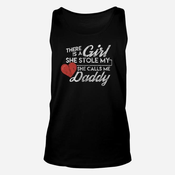 Mens New Dad Girl Stole My Heart Calls Me Daddy Unisex Tank Top