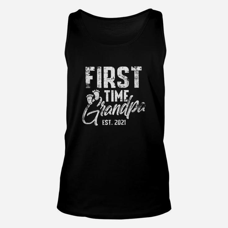 Mens New Grandpa First Time Soon To Be Grandpa 2021 Unisex Tank Top