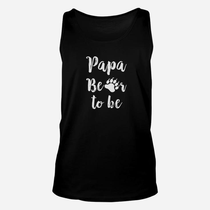 Mens Papa Bear Shirt Father To Be New Dad Kids Gift Bear Claw Unisex Tank Top