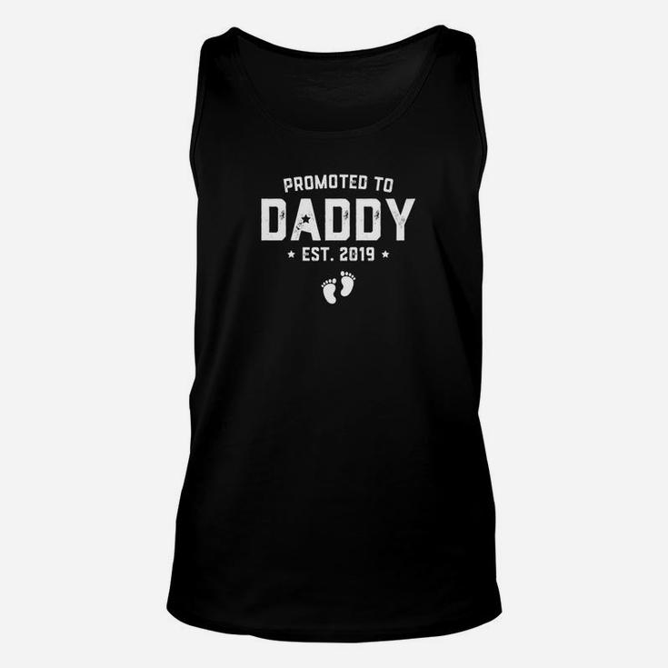 Mens Promoted To Daddy Est 2019 Gift For New Daddy Baby Unisex Tank Top