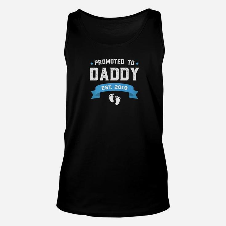 Mens Promoted To Daddy Est 2019 New Dad Gift First Daddy Unisex Tank Top