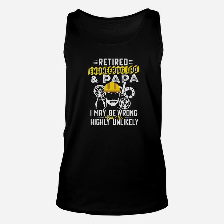 Mens Retired Engineering Dad And Papa Shirt Unisex Tank Top