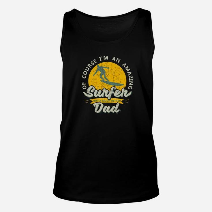 Mens Surfer Dad Fathers Day Vintage Perfect Wave Barrel Gift Premium Unisex Tank Top