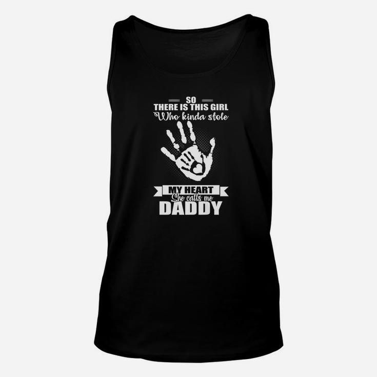 Mens There Is A Girl Who Stole My Heart She Calls Me Daddy Shirt Unisex Tank Top