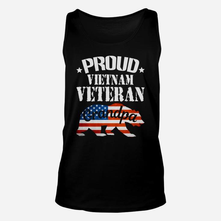 Mens Vietnam Veterans Fathers Day Proud Grandpa Bear Unisex Tank Top