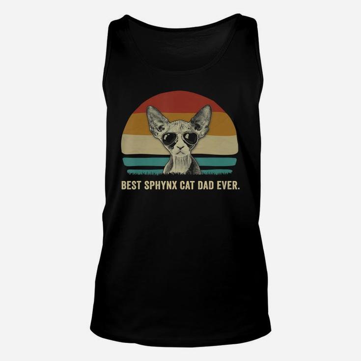 Mens Vintage Best Sphynx Cat Dad Ever Shirts Funny Gift T-shirt Unisex Tank Top