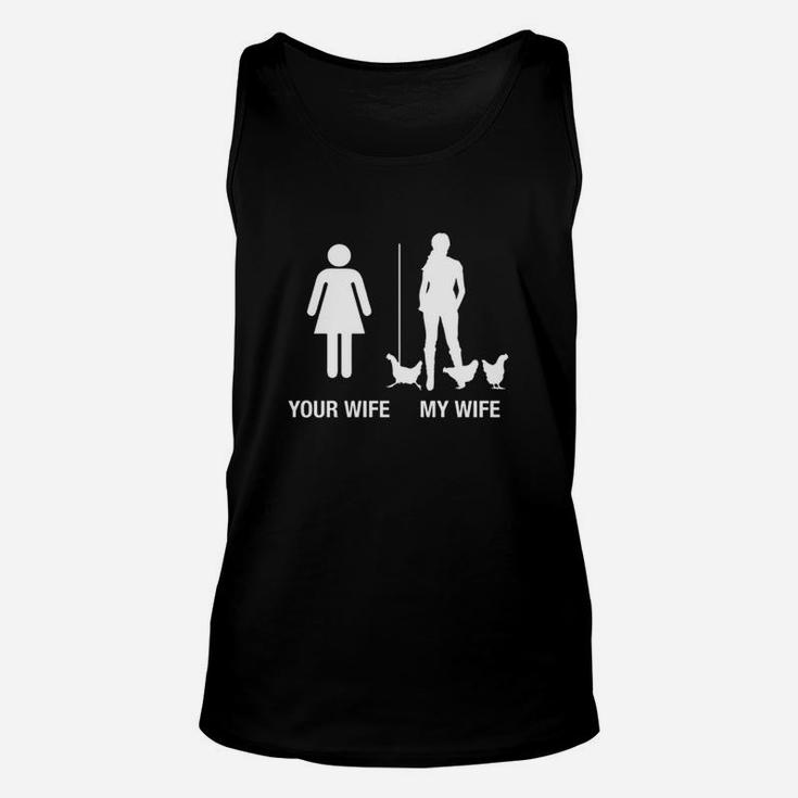 Mens Your Wife My Wife Chicken Lady Shirt Farmer Husband Gift Lightweight Classic Fit Doubleneedle Sleeve And Bottom Hem Unisex Tank Top