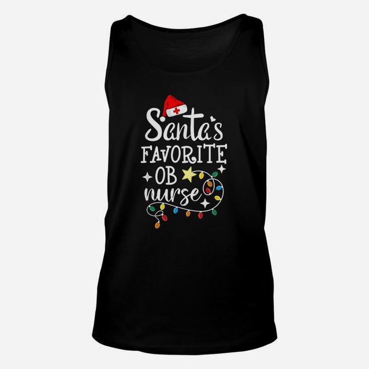 Merry Christmas Nurse Crew Rn Santa's Favorite Ob Nurse Unisex Tank Top