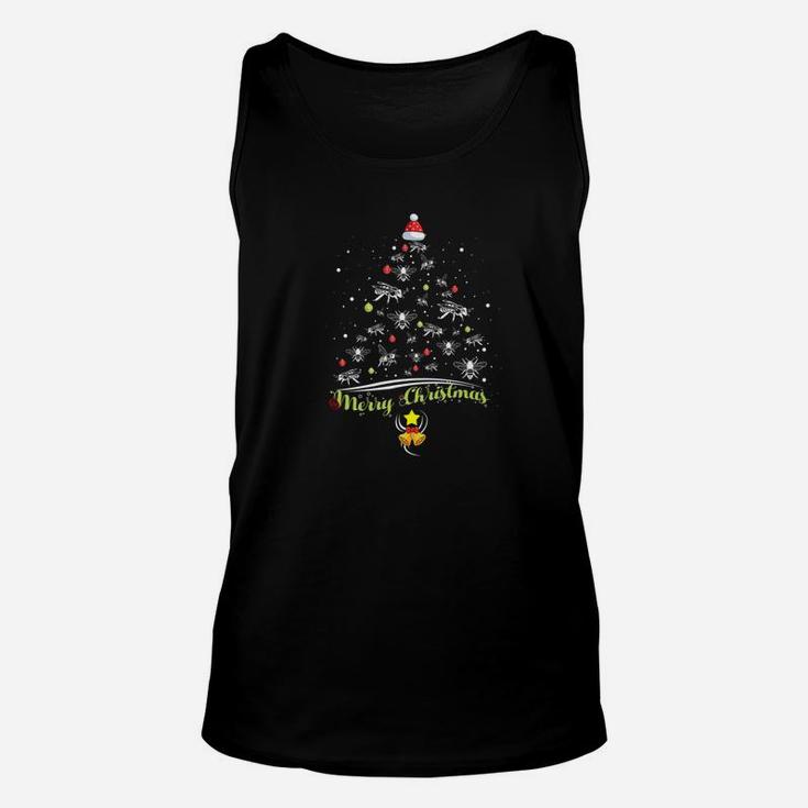 Merry Christmas Tee Funny Bee Lover Christmas Tree Xmas Gift Unisex Tank Top