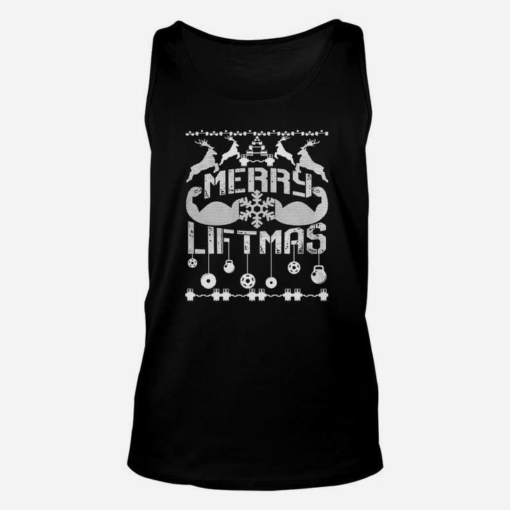 Merry Liftmas Tshirt Ugly Christmas Workout Tee Unisex Tank Top