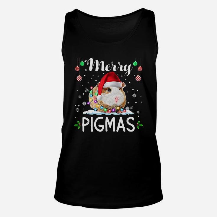 Merry Pigmas Funny Christmas Santa Guinea Pig Lover Unisex Tank Top