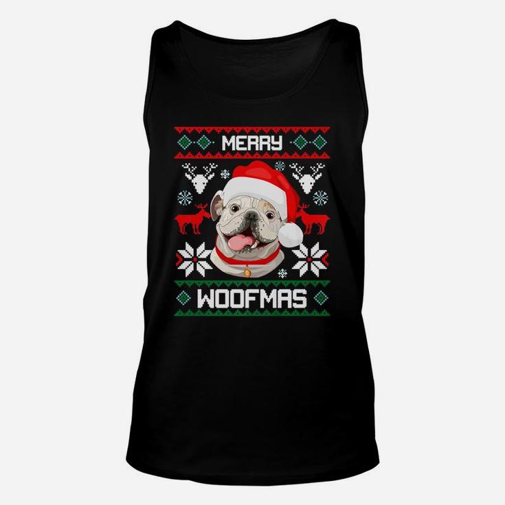 Merry Woofmas English Bulldog Christmas Dog Gift Unisex Tank Top