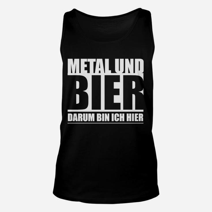 Metal und Bier Unisex TankTop, Schwarzes Top mit Spruch