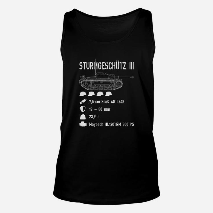 Militär-Fan Unisex TankTop Sturmgeschütz III, Technik-Daten Design