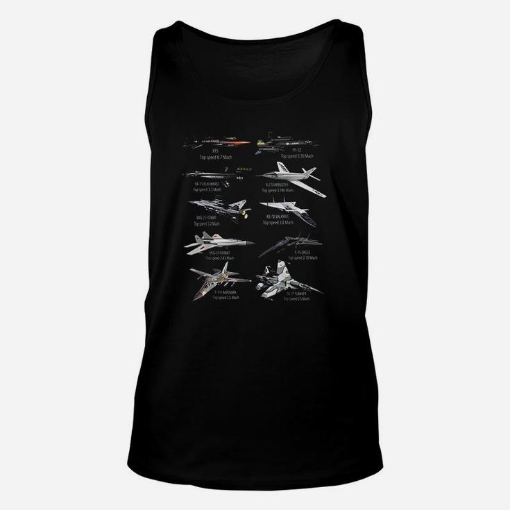 Military Fastest Jet Fighters Aircraft Plane Of The World Unisex Tank Top