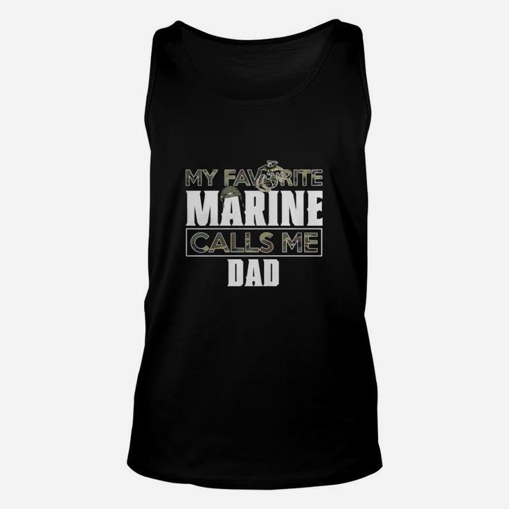 Military My Favorite Marine Calls Me Dad Unisex Tank Top
