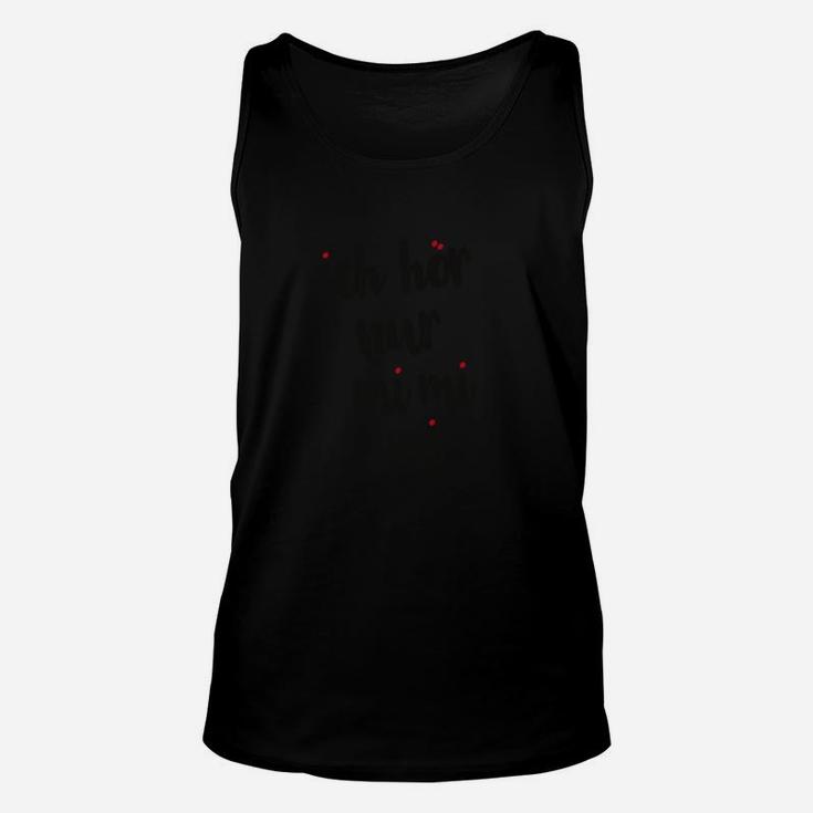 Minimalistisches Schwarzes Unisex-Unisex TankTop mit Roten Akzenten