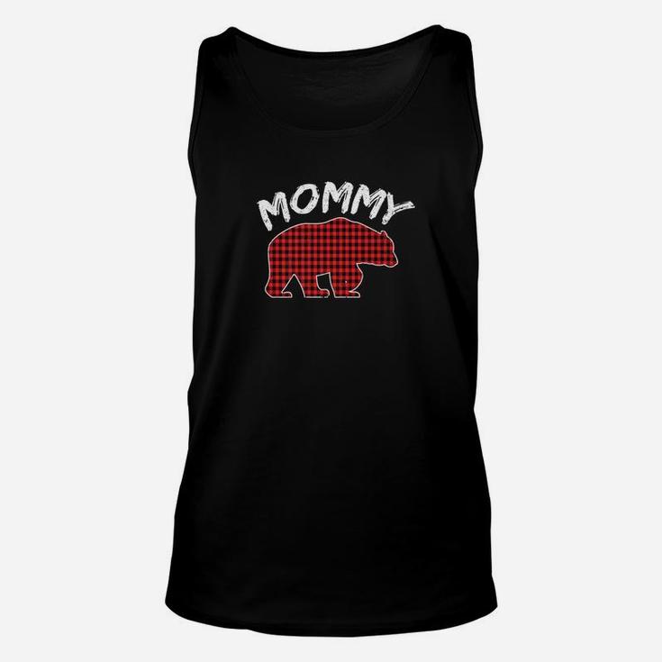 Mommy Bear Red Plaid Mom Matching Family Christmas Unisex Tank Top