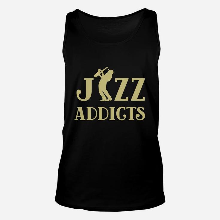 Music Lover- Saxophone Jazz Addicts Tee Shirt Unisex Tank Top
