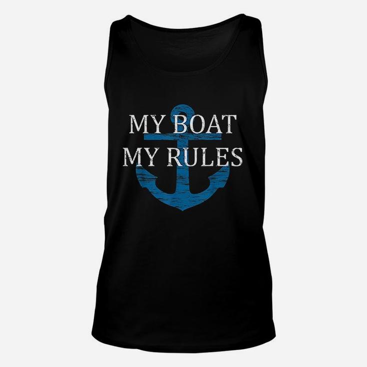 My Boat My Rules Funny Boating Captain Gift Unisex Tank Top