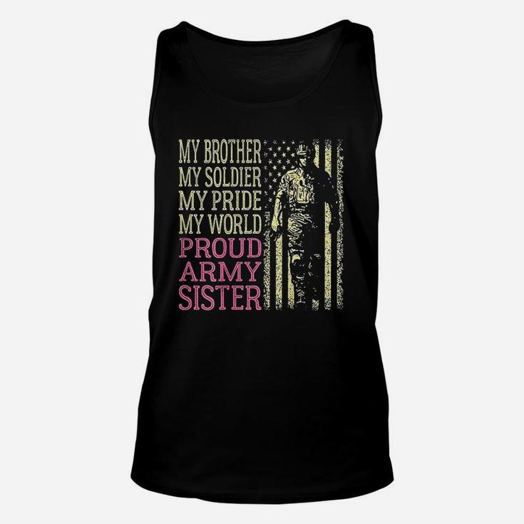 My Brother Is My Soldier Hero Proud Army Sister Military Sis Unisex Tank Top