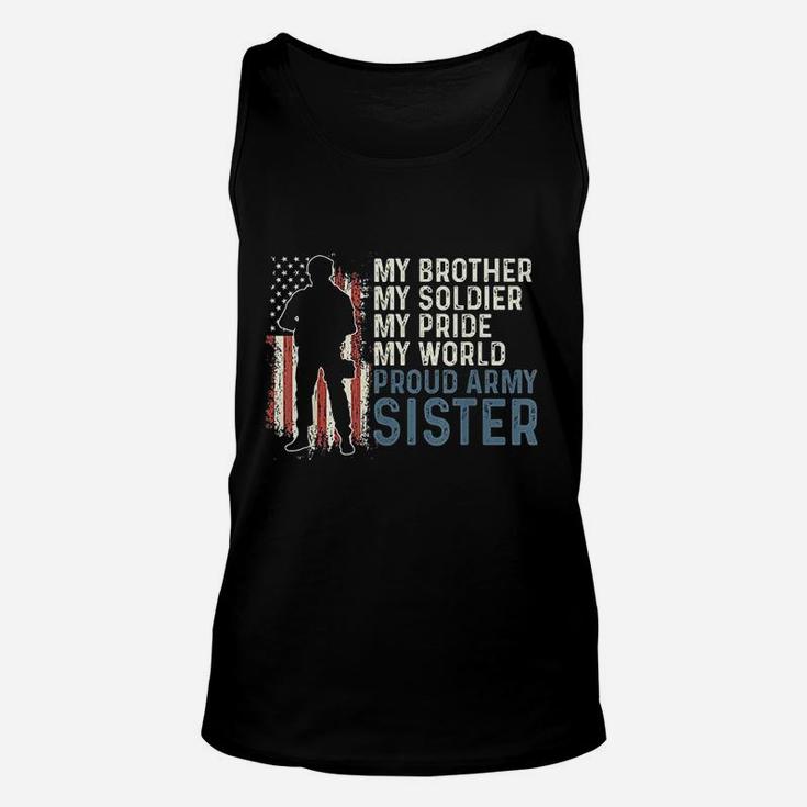 My Brother My Soldier Hero Proud Army Sister Unisex Tank Top