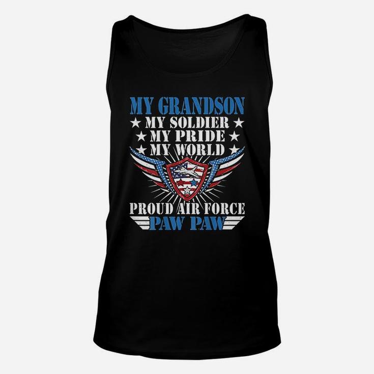 My Grandson Is A Soldier Airman Proud Air Force Paw Paw Gift Unisex Tank Top