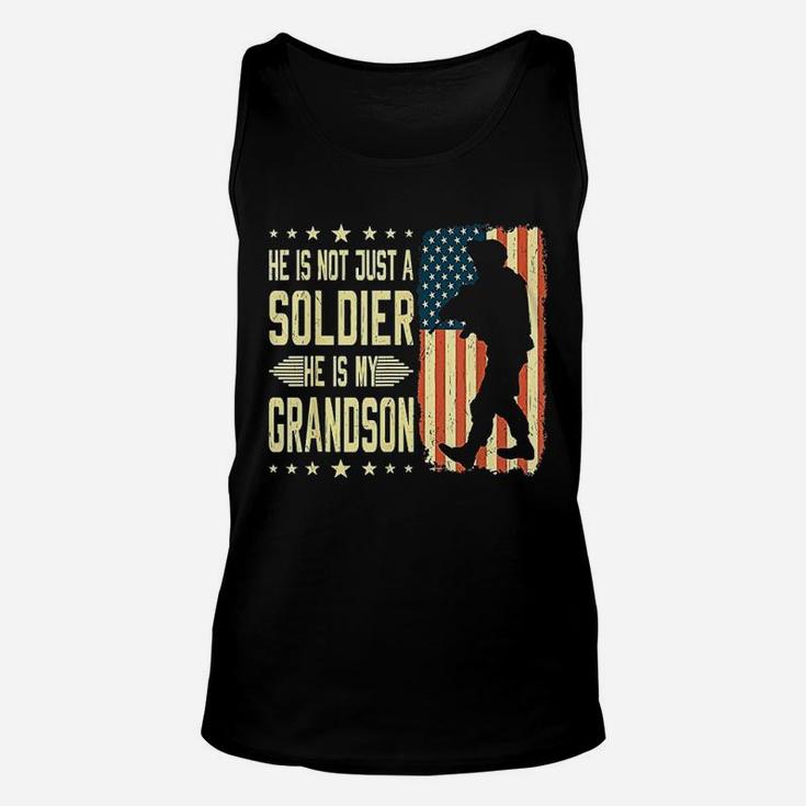 My Grandson Is A Soldier Hero Proud Army Grandparent Gifts Unisex Tank Top