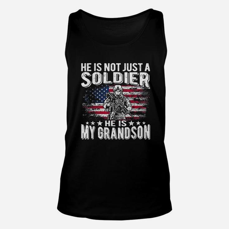 My Grandson Is A Soldier Patriotic Proud Army Grandparent Unisex Tank Top