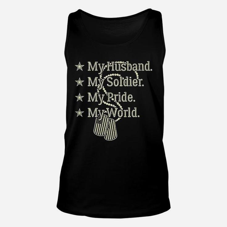 My Husband Is A Soldier Hero Proud Military Wife Army Spouse Unisex Tank Top