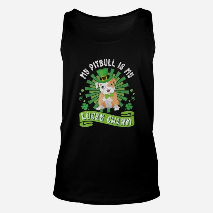 My Pitbull Is My Lucky Charm St Patrick Day Unisex Tank Top
