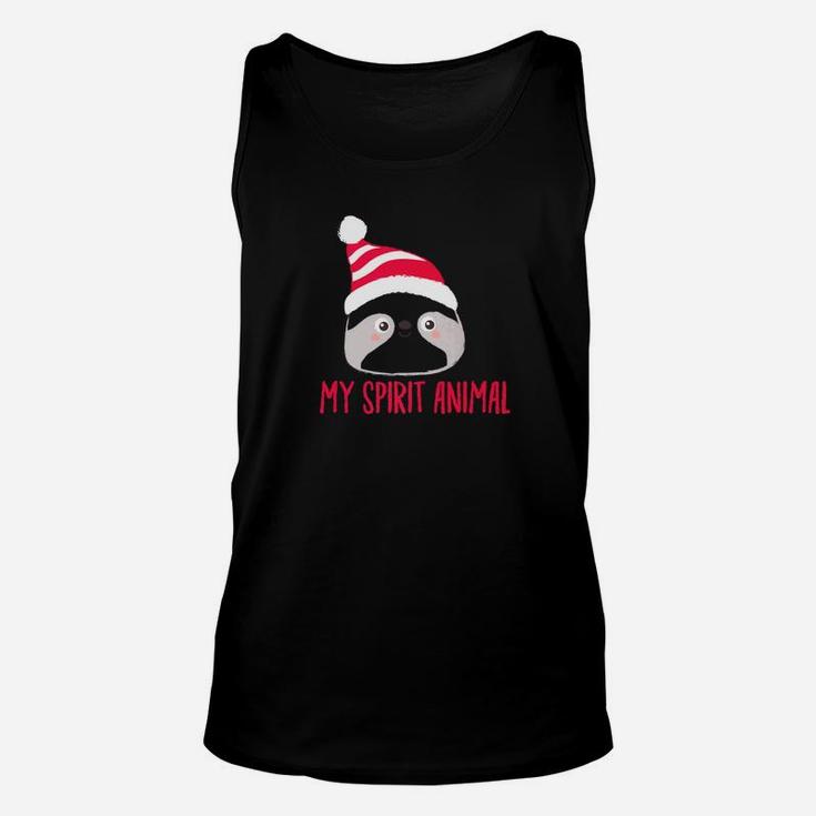 My Spirit Animal Sloth Christmas Hat Holiday Gift Unisex Tank Top